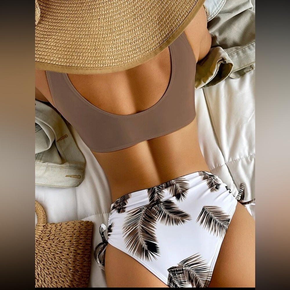 *New* Drawstring side tie, high waisted two piece bikini